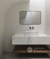 Seima 192622 Cleo 365 Fluted Square Above Counter Basin 365x365mm Gloss White - Above Counter Basins