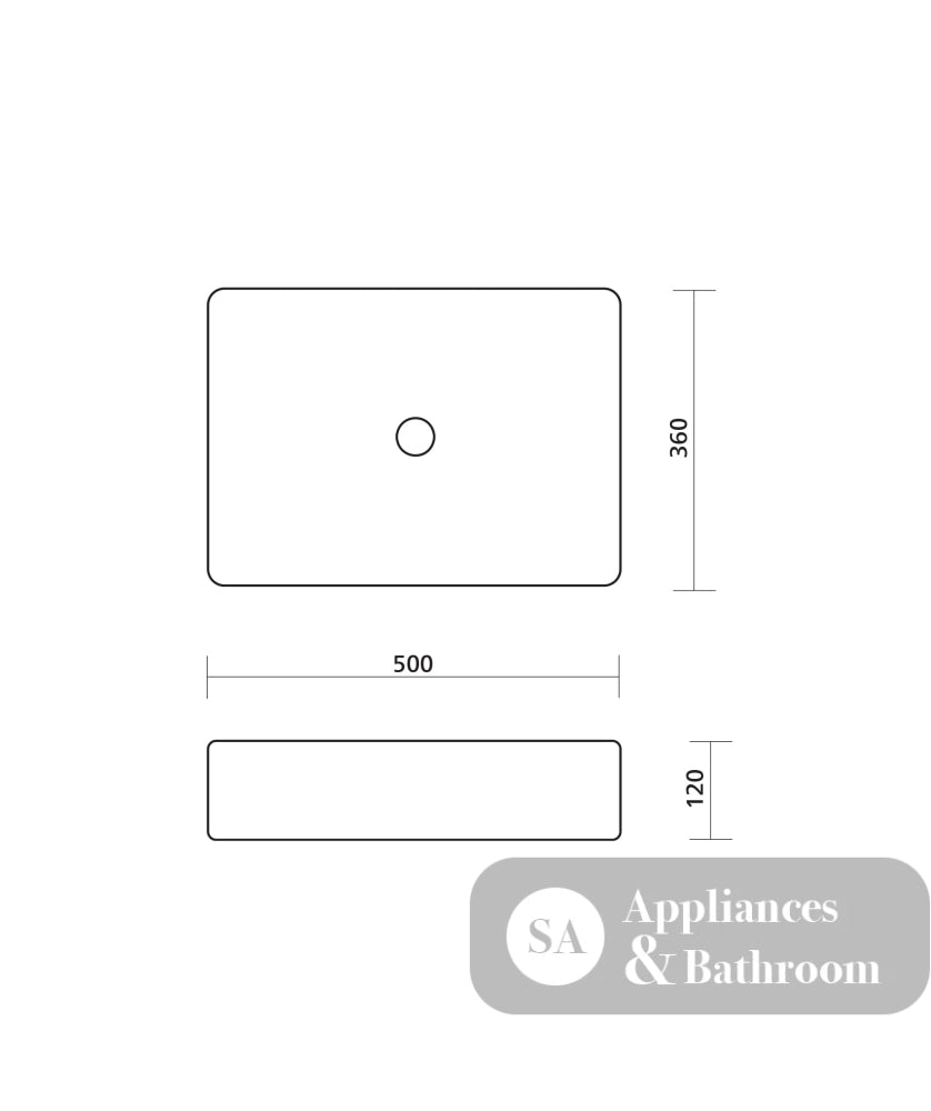 Seima 192624 Cleo 501 Fluted Rectangle Above Counter Basin 500x360mm Gloss White - Above Counter Basins