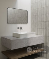 Seima 192624 Cleo 501 Fluted Rectangle Above Counter Basin 500x360mm Gloss White - Above Counter Basins
