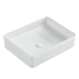 Seima 192625 Cleo 501 Fluted Rectangle Above Counter Basin 500x360mm Matte White - Above Counter Basins