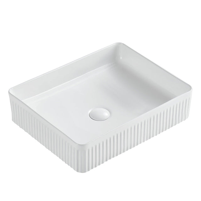 Seima 192625 Cleo 501 Fluted Rectangle Above Counter Basin 500x360mm Matte White - Above Counter Basins