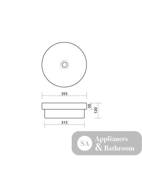 Seima 192626 Arko 356 Semi-Inset Basin No taphole Gloss White - Basins