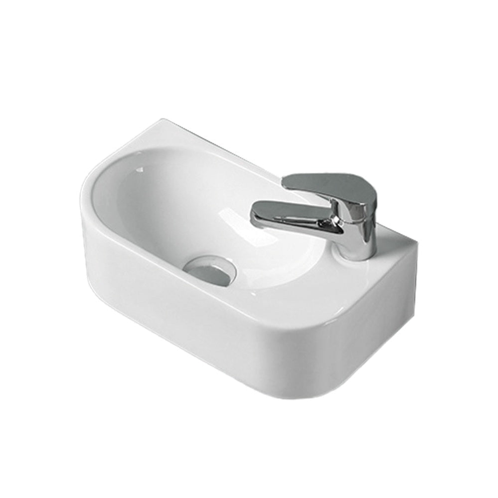 Seima 192749 Arko 485 Wall Hung Basin 400x215mm (1 Taphole) Gloss White - Basins