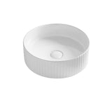 Seima 192938 Cleo 360 Fluted Round Above Counter Basin 360x360mm Gloss White - Above Counter Basins