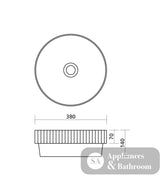 Seima 192941 Cleo 380 Fluted Round Semi-Inset Basin 380x380mm Matte White - Above Counter Basins