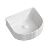 Seima 192942 Cleo 402 Fluted D-Shape Wall Hung Basin 400x350mm Gloss White - Wall Hung Basins