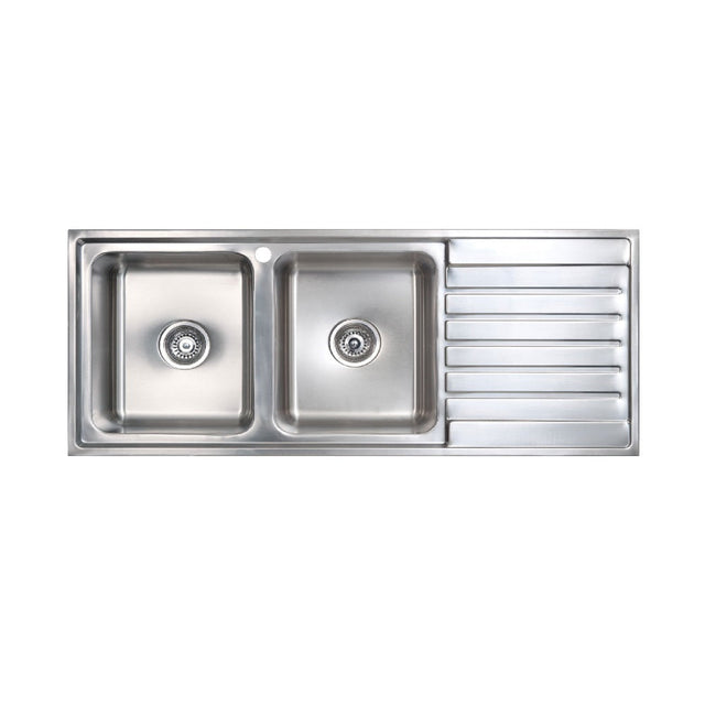 Seima Kubic 200 Double Bowl Sink with Right Hand Drainer One Taphole 191652 - Sinks