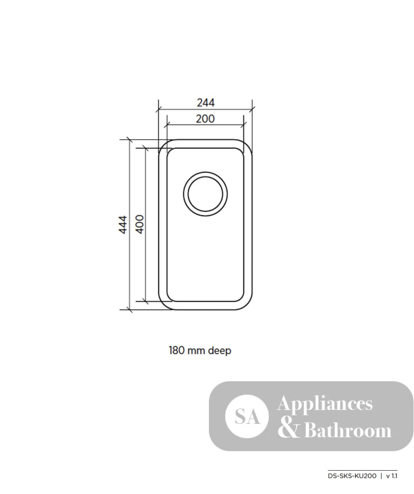 Seima Kubic 201 Single Bowl Sink No Taphole 191667 - Sinks