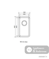 Seima Kubic 201 Single Bowl Sink No Taphole 191667 - Sinks