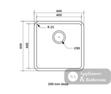 Seima Kubic 400 Single Bowel Sink No Taphole 191671 - Sinks