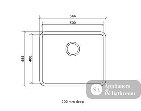 Seima Kubic 500 Single Bowl Sink No Taphole 191673 - Sinks