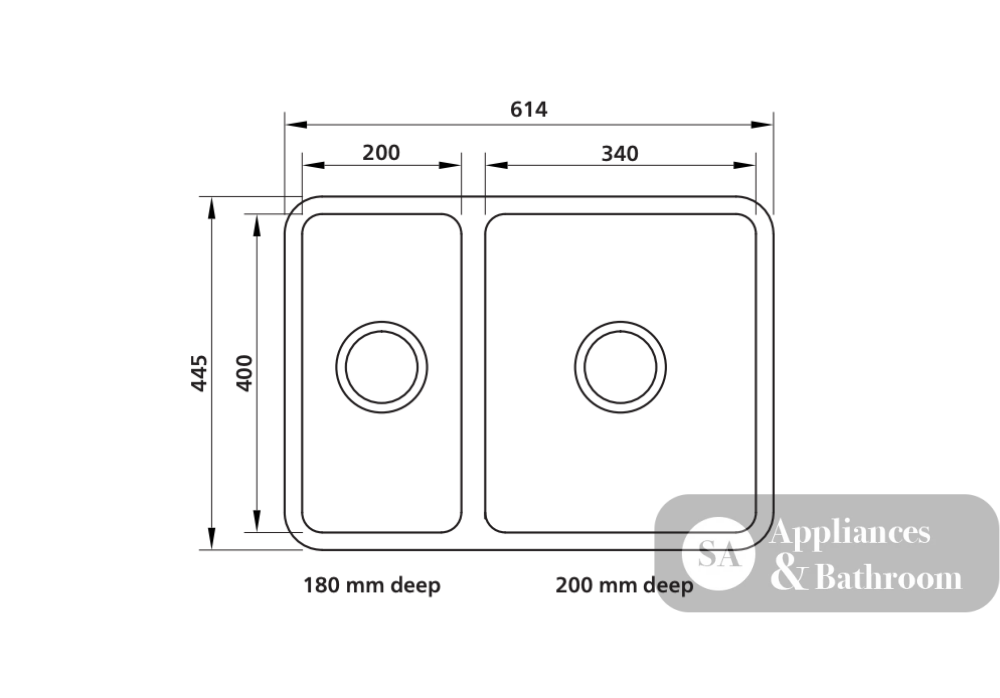Seima Kubic 560 Sink Single Bowl No Taphole 191675 - Sinks