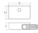 Seima Kubic 700 Single Bowl Sink No Taphole 191677 - Sinks
