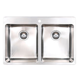 Seima Kubic 760 Topmount Sink Double Bowl with Tap Landing (No Taphole) 760x505mm Stainless Steel 192931 - Sinks