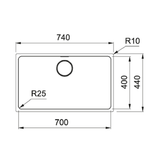Franke Mythos Single Bowl 700mm Undermount Stainless Steel, MYX110-70B