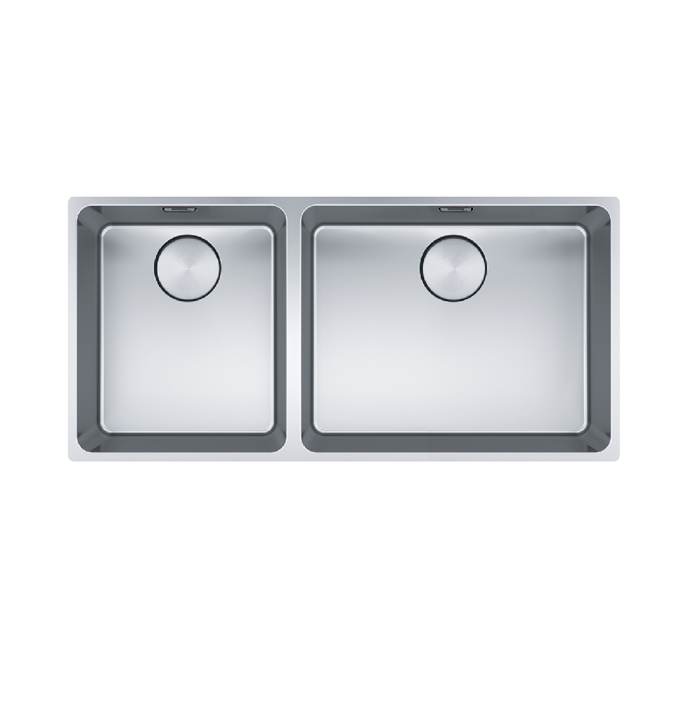 Franke Mythos Double Bowl 895mm (Top Mount/ Flush Mount/ Undermount), Stainless Steel MYX220-50/34BSBL