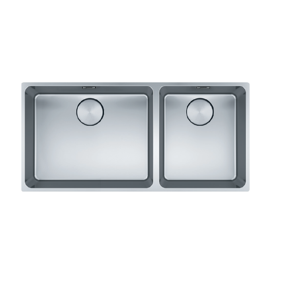 Franke Mythos Double Bowl 895mm (Top Mount/ Flush Mount/ Undermount) Stainless Steel, MYX220-50/34BSBR