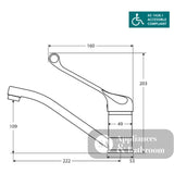 Stella Care 211105D Chrome Sink Mixer with Rubber Lined Flexi-Hose - Sink Mixer