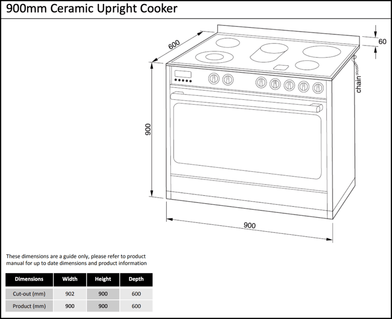 Technika Cerhe09Pss-2 90Cm Electric Freestanding Oven/Stove Stove