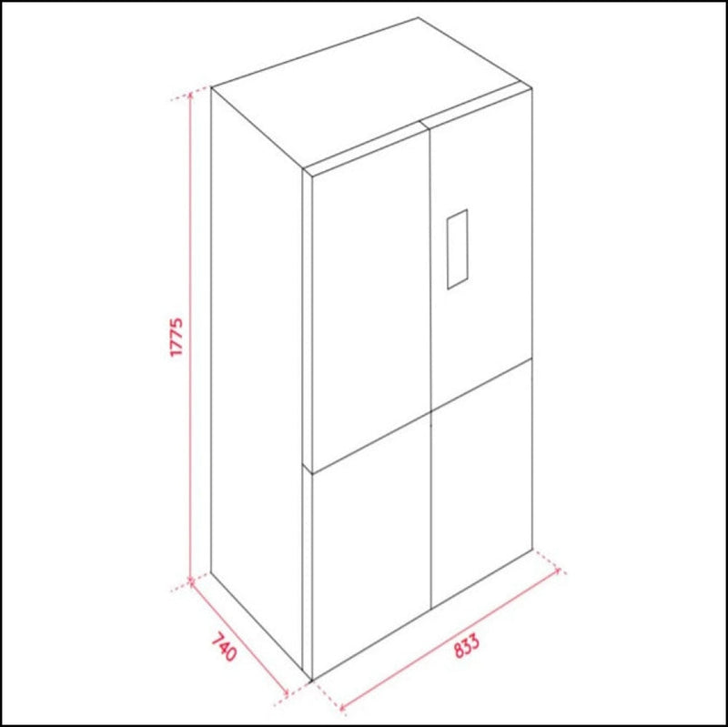 Teka T4Df545Bx 545L Four Door Dark Stainless Steel Refrigerator - Clearance Stock Fridges French