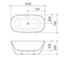 Caroma CII5FSMC Contura II 1500mm Freestanding Bath - Matte Clay - Special Order