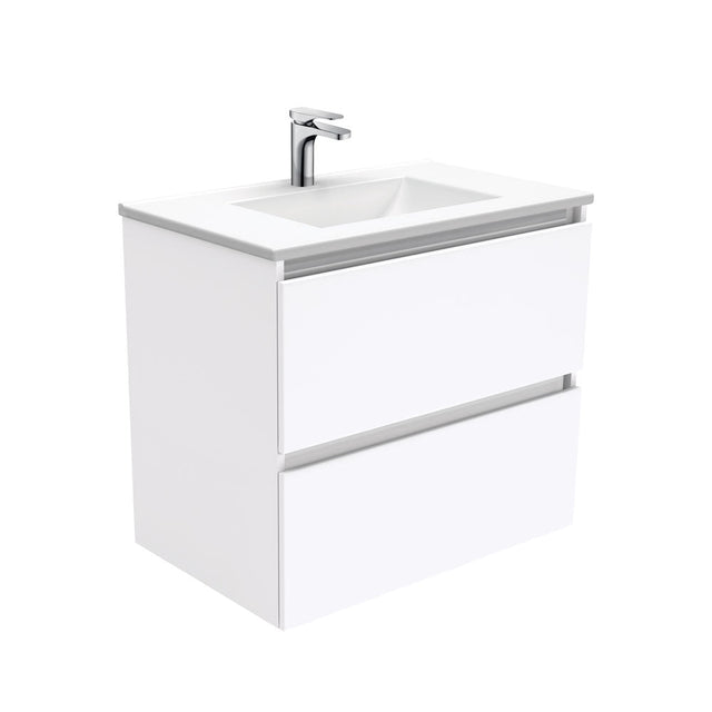Vanessa VAN75Q Manu 750 Wall-Hung Vanity Gloss White - Vanity Units