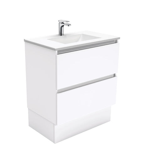 Vanessa VAN75QK Manu 750 Vanity on Kickboard Gloss White - Vanity Units