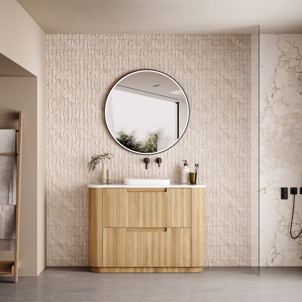 Aulic 1200mm Varcelli Floorstanding Vanity with Solid Surface Top Alpine Top CA58-1200-ST86FT Vanity Units