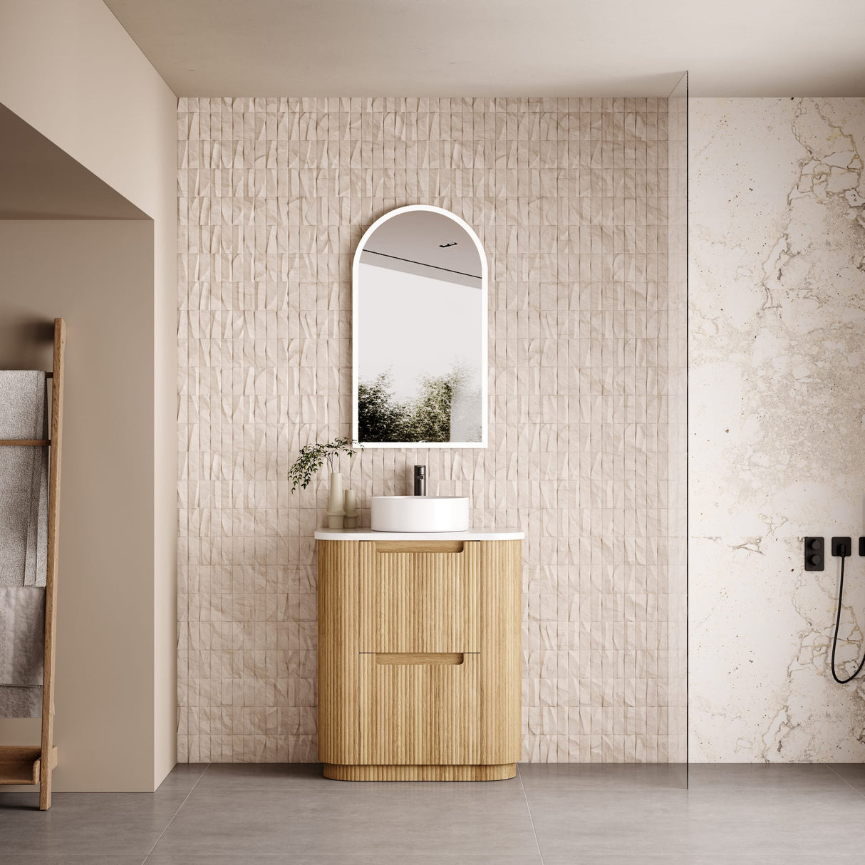 Aulic 750mm Varcelli Floorstanding Vanity with Solid Surface Top Snow Top CA58-750-ST46FT Vanity Units