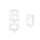 Aulic 750mm Varcelli Floorstanding Vanity with Solid Surface Top Snow Top CA58-750-ST46FT Vanity Units