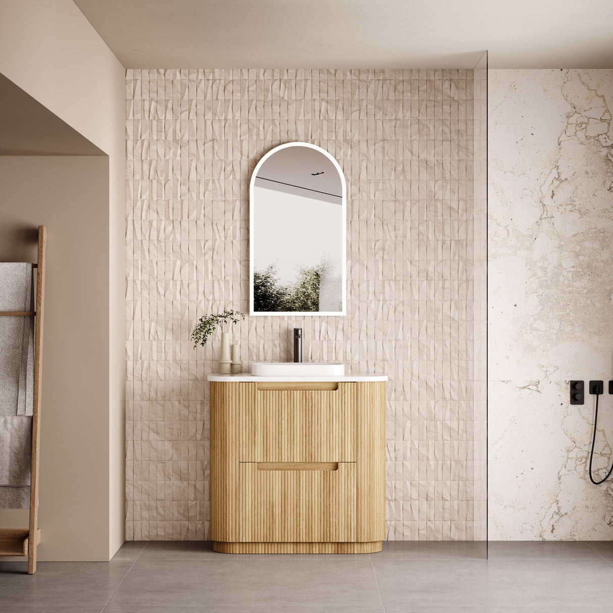 Aulic 900mm Varcelli Floorstanding Vanity with Solid Surface Top Snow Top CA58-900-ST46FT Vanity Units