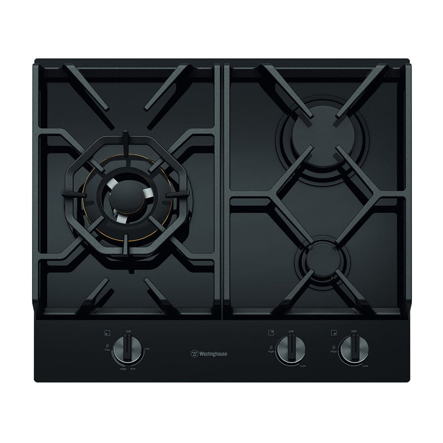 Westinghouse WHG639BD 60cm 3 Burner Gas Glass Cooktop - Factory Seconds