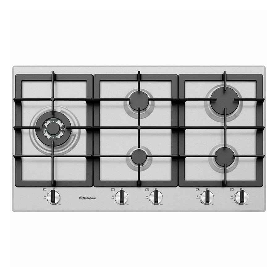 Westinghouse WHG954SC 90cm Stainless Steel Gas Cooktop - Factory Seconds
