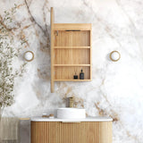 Otti LED-SSQ9045WL-VP LED Newport 900x450mm Woodland Oak Shaving Cabinet