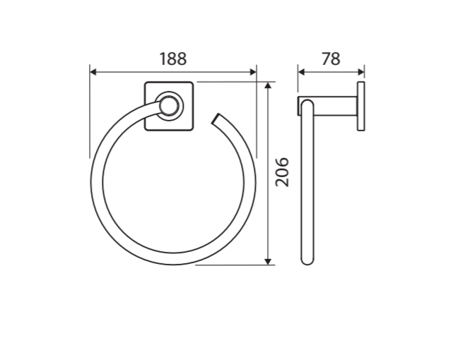 Fienza Sansa Hand Towel Ring - Urban Brass