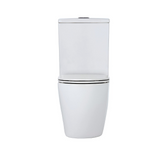 Fienza K002A-2 Koko Rimless Thin Seat S-Trap 90-160mm Back to Wall Toilet, White - Chrome Buttons