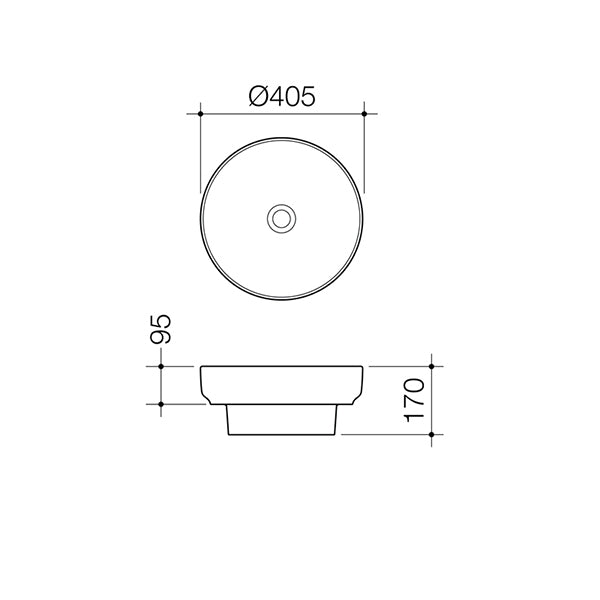 Caroma Tribute Round 405 Inset Basin 876700W - Special Order