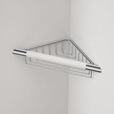 Caroma Opal Corner Shower Support Rail with Basket - White 687384W - Special Order