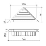 Caroma Opal Corner Shower Support Rail with Basket - White 687384W - Special Order