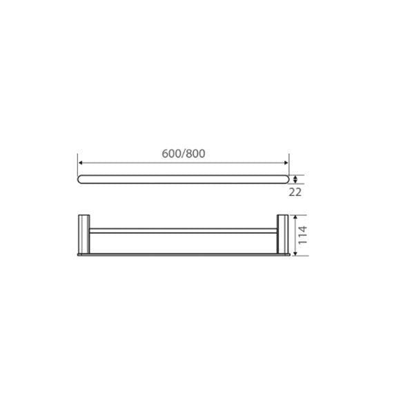 Fienza Lincoln 800mm Towel Rail Black & Chrome 86008800