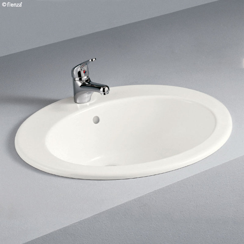 Fienza 603201I Jessica Inset RAK 1 Tap Hole Basin, Ivory - Special Order