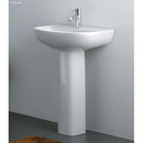 Fienza 611231W Compact 550mm Wall Basin & Pedestal 1 Tap Hole, White