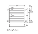 Fienza Isabella 8277570 Heated Towel Rail, 750 x 700mm, Chrome