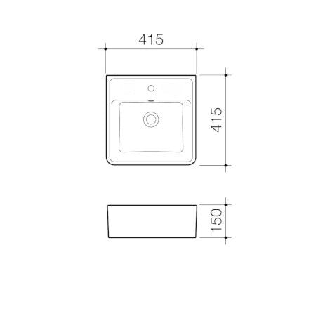 Caroma Carboni II Wall Basin White 1TH 865715W - Special Order