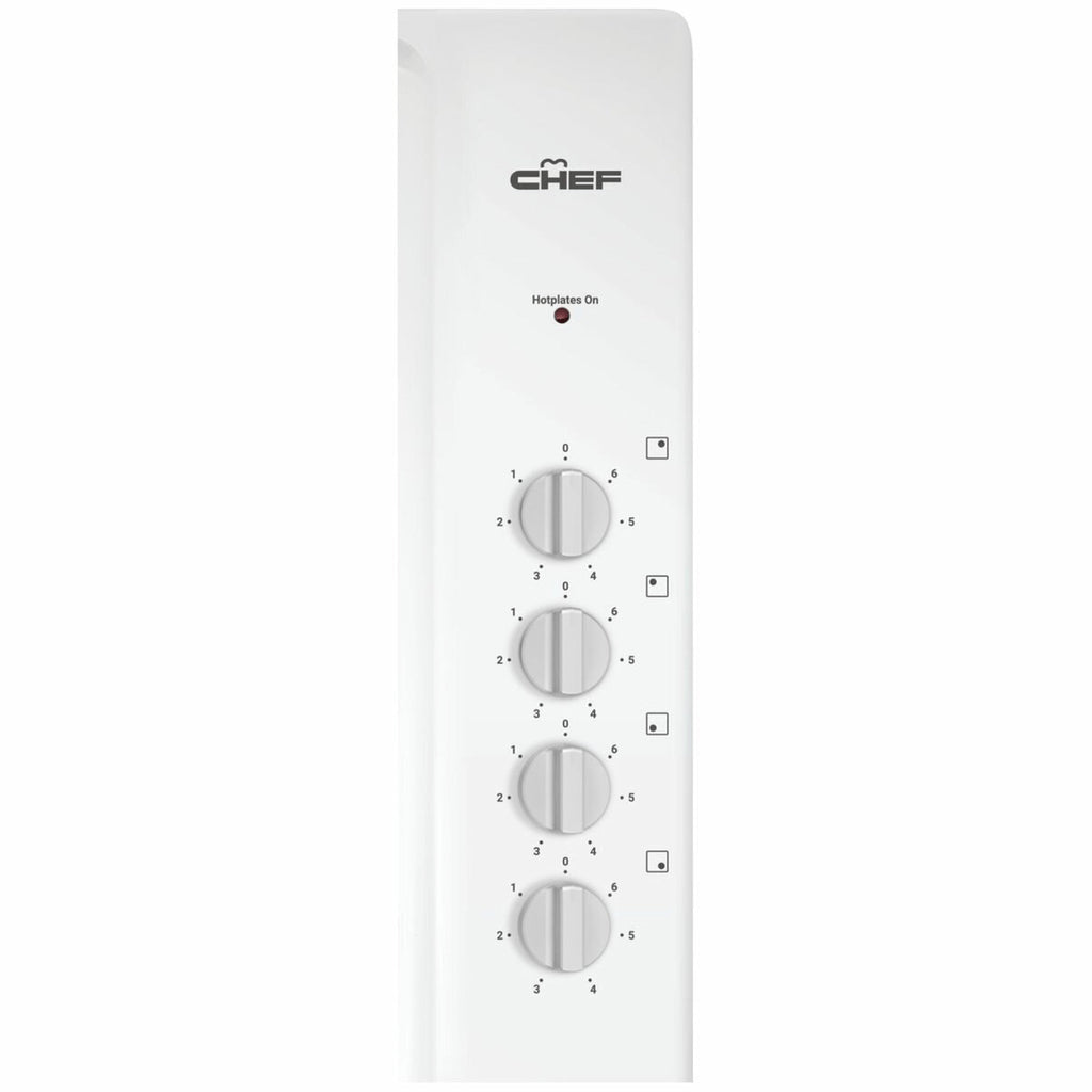 CHEF CHS642SB 60cm White Solid Hotplate Electric Cooktop - Chef Seconds Discount
