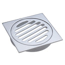 Fienza D308 Square Floor Waste with Round Grate 100mm, Chrome