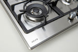 Euro Appliances ECT60G4X 60cm Stainless Steel Gas Cooktop