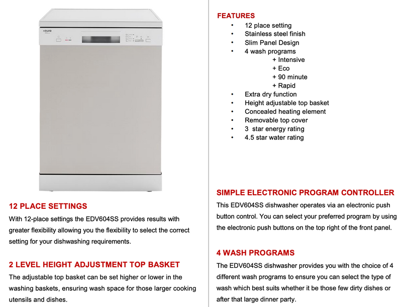 Valencia hot sale euro dishwasher
