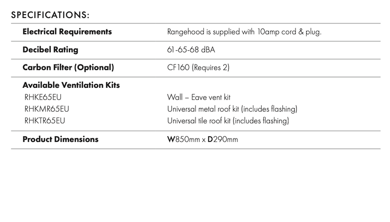 Euro Appliances ERH85UMS 85cm Under Cupboard Rangehood - Ex Display Discount