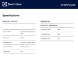 Electrolux EVEP916DSE 90cm Pyrolytic Built-In Oven - Factory Seconds